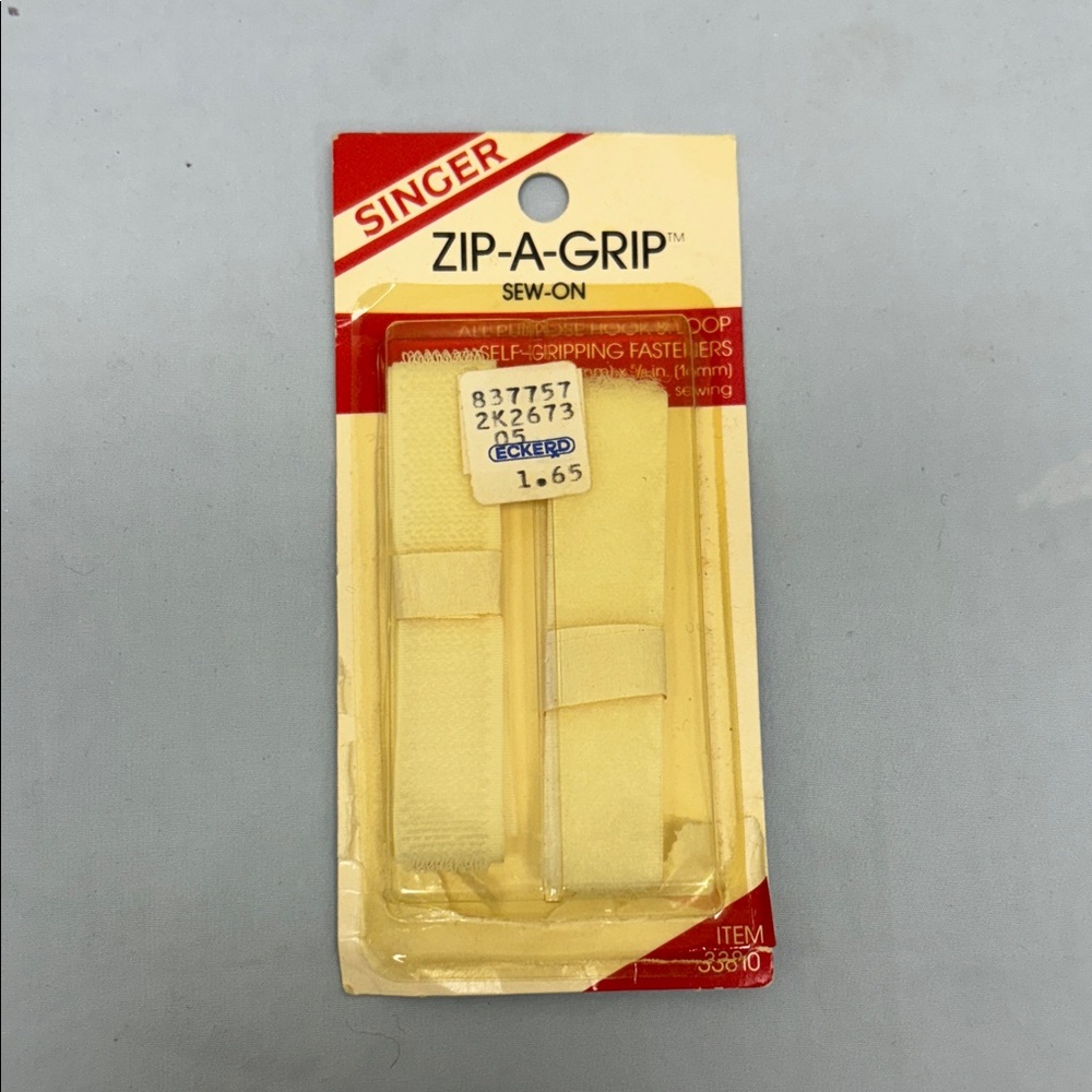 Vintage Singer Zip-A-Grip All Purpose Self-Grip Fastener *Hook & Loop* 33810